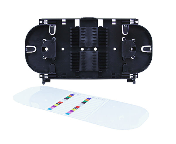 Fiber Splice Tray, 24 Single Fusion Splices, Plastic, 8.82" x 4.5" x 0.50"